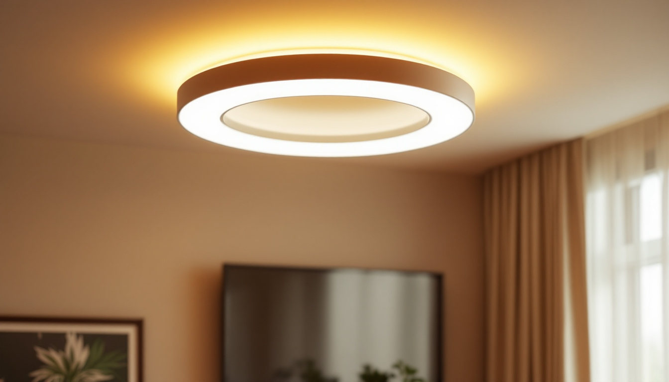 A photograph of a beautifully designed ceiling light assembly installed in a modern living space