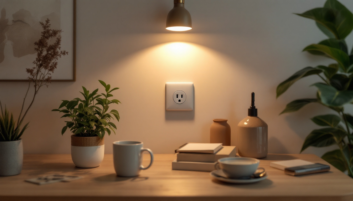 A photograph of a stylishly designed interior space that showcases a creative and functional use of a new outlet