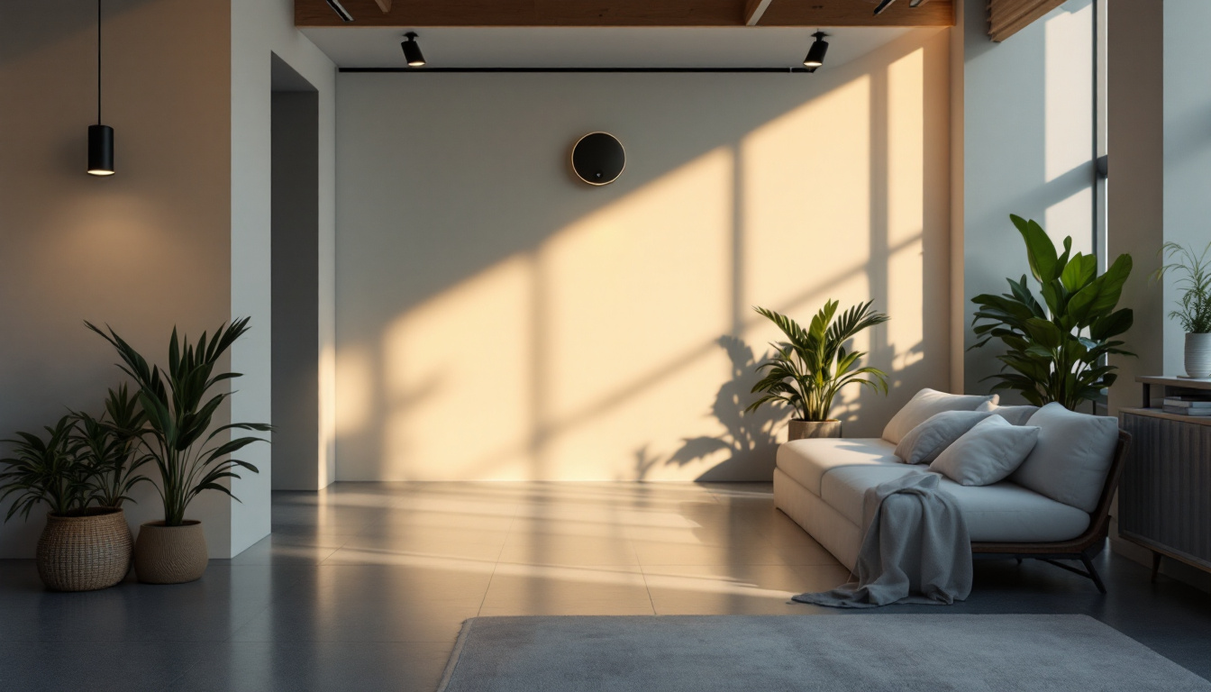 A photograph of a beautifully designed indoor space illuminated by stylish sensor lights