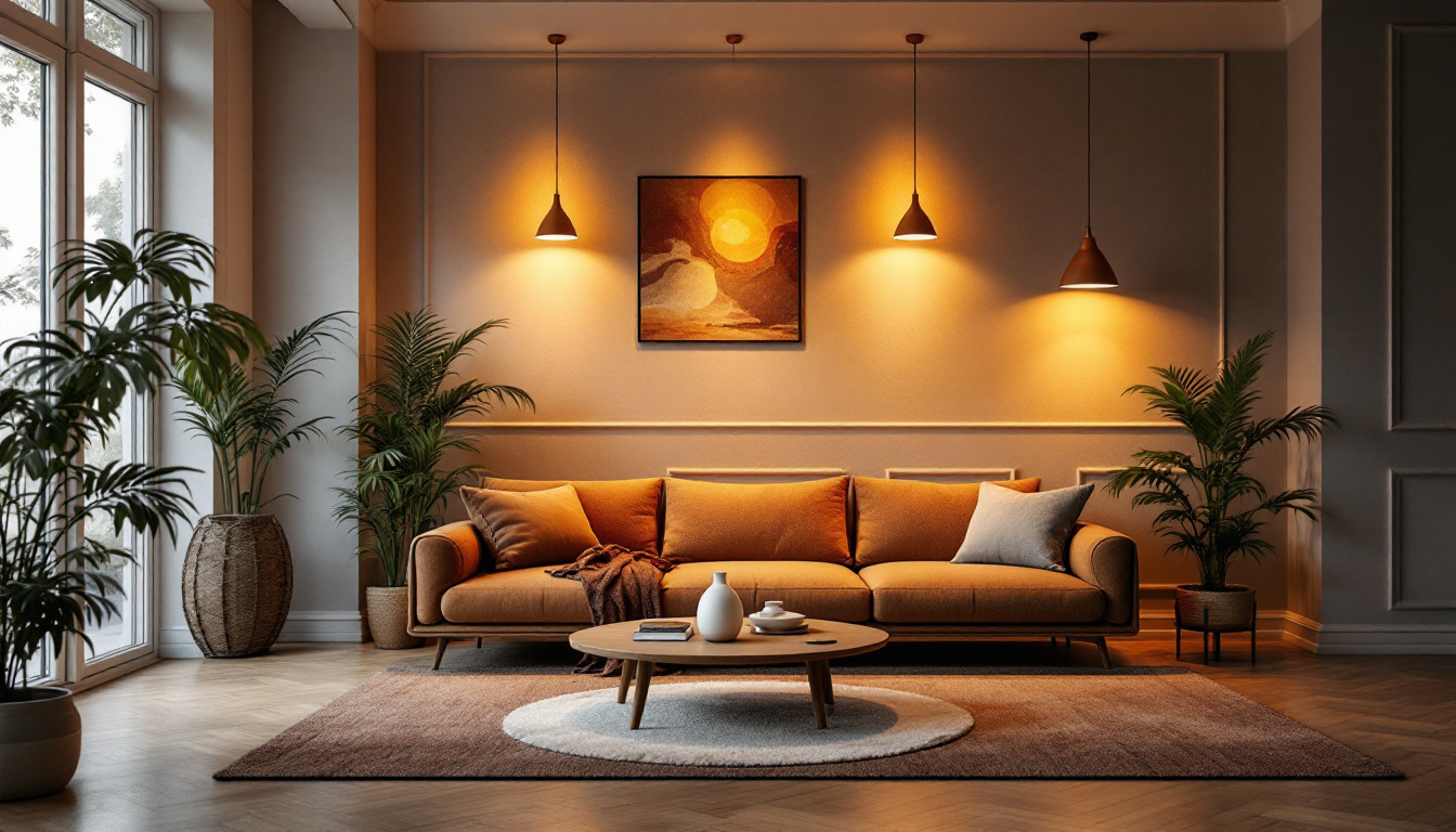 A photograph of a beautifully designed interior space featuring pancake lights
