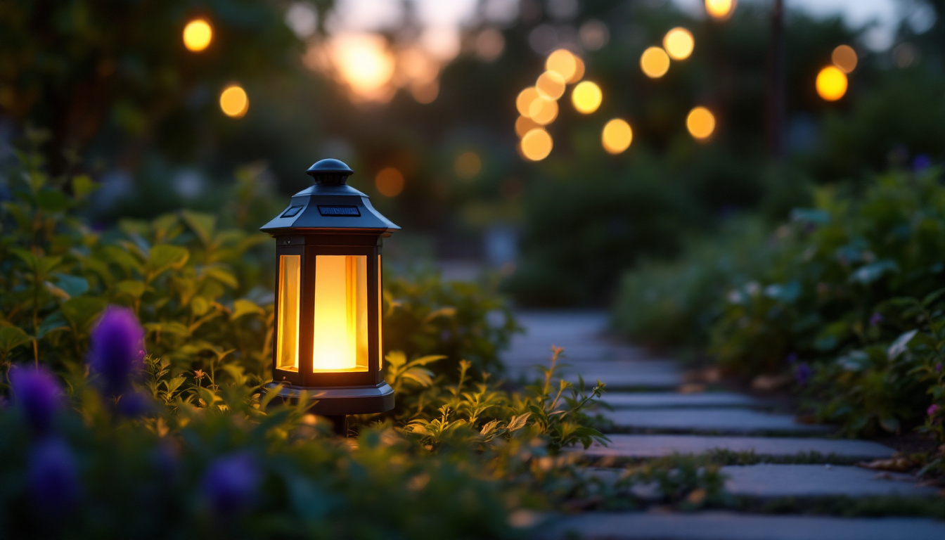 A photograph of a serene outdoor scene at dusk