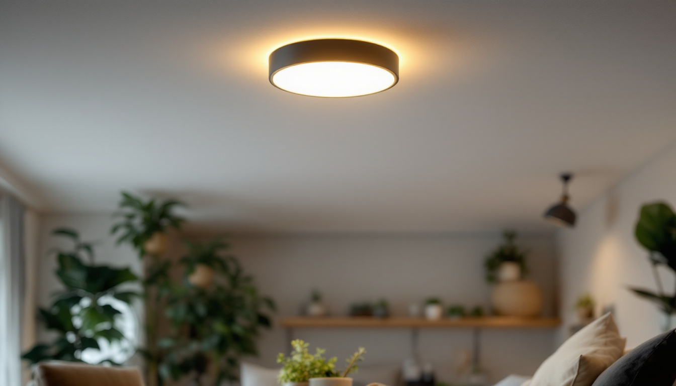 A photograph of a modern ceiling light mount in a stylish