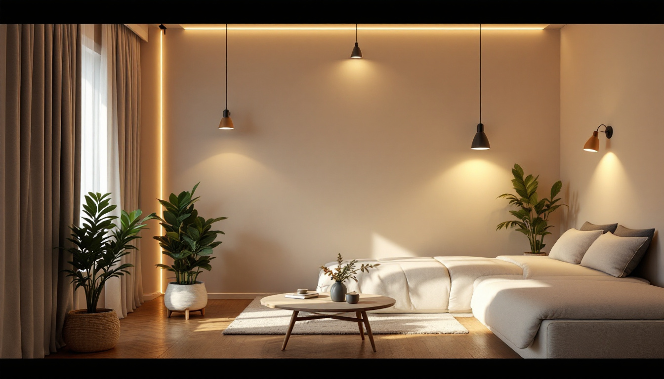 A photograph of a beautifully designed room showcasing various creative installations of ceiling light mounting brackets