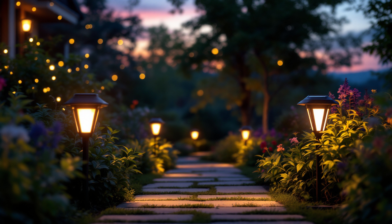 A photograph of a beautifully lit outdoor scene at dusk