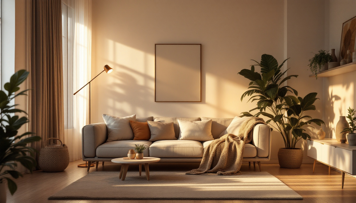 A photograph of a beautifully designed room featuring varied lighting sources