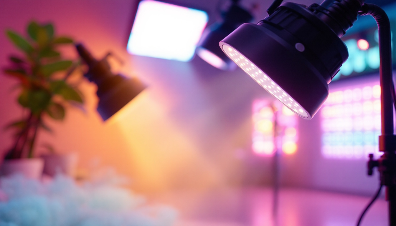 A photograph of a modern led lighting setup in action