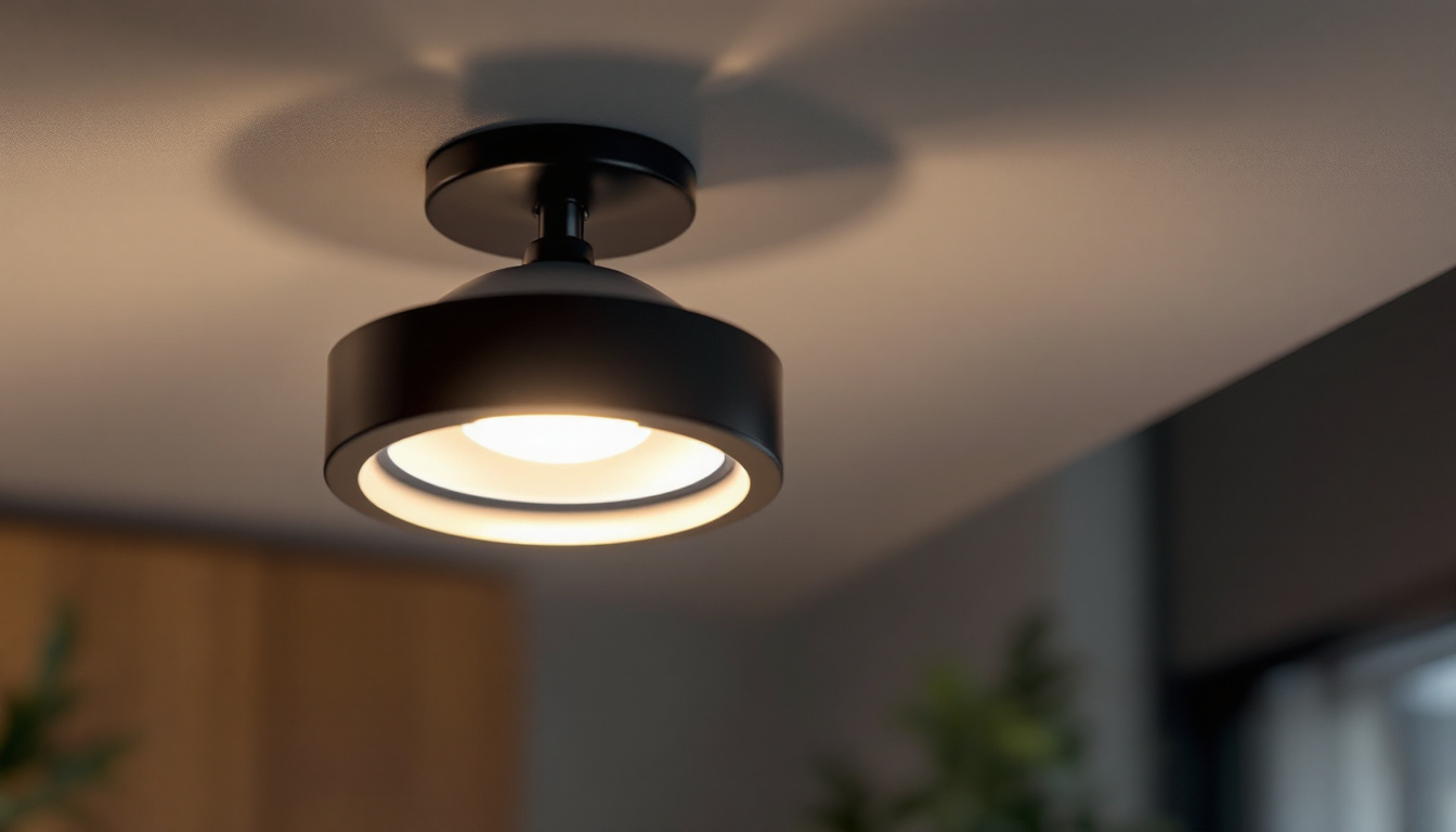 A photograph of a close-up of a recessed light fixture with a stylish cap installed
