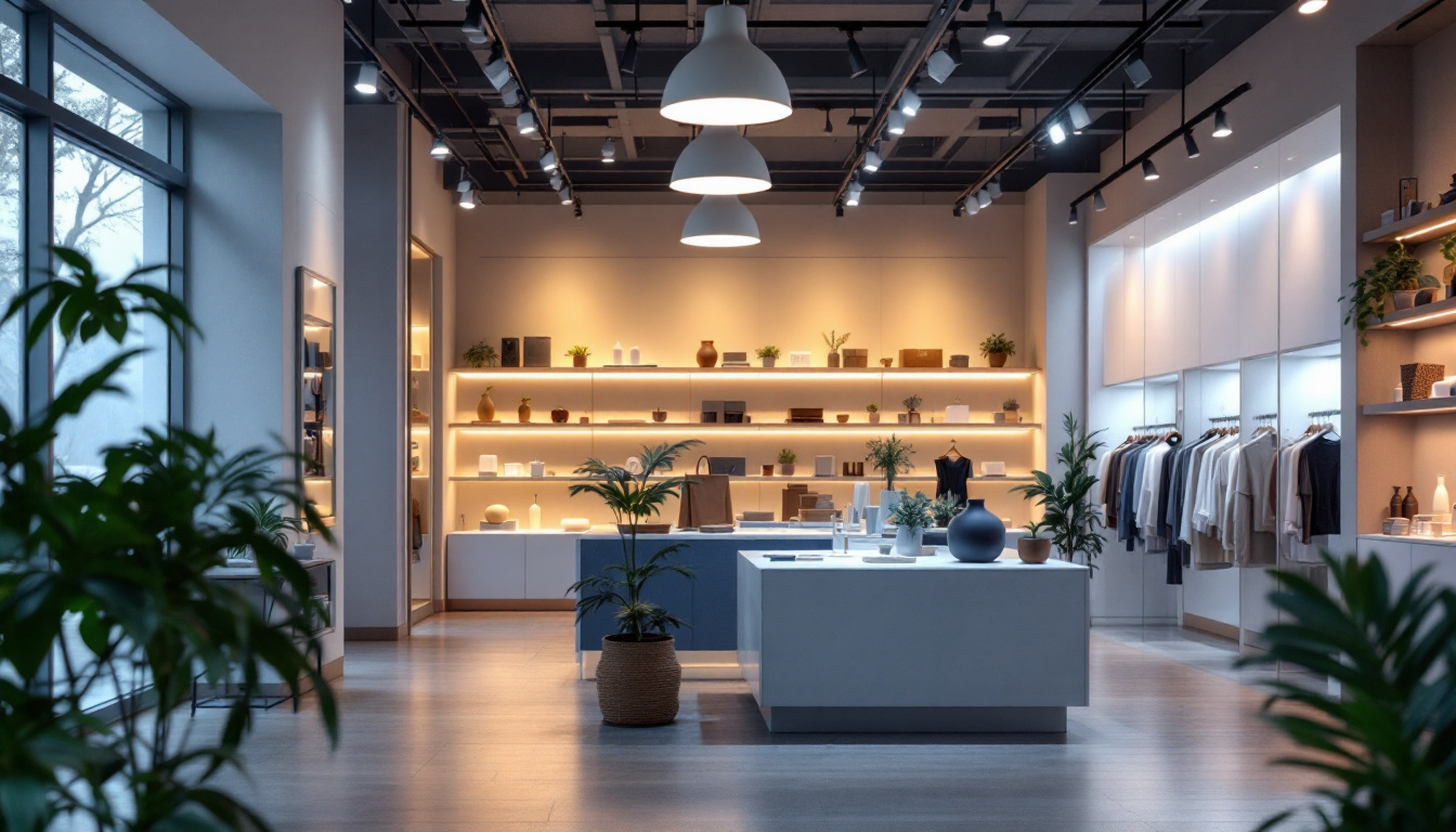 A photograph of a well-lit retail store showcasing energy-efficient lighting solutions