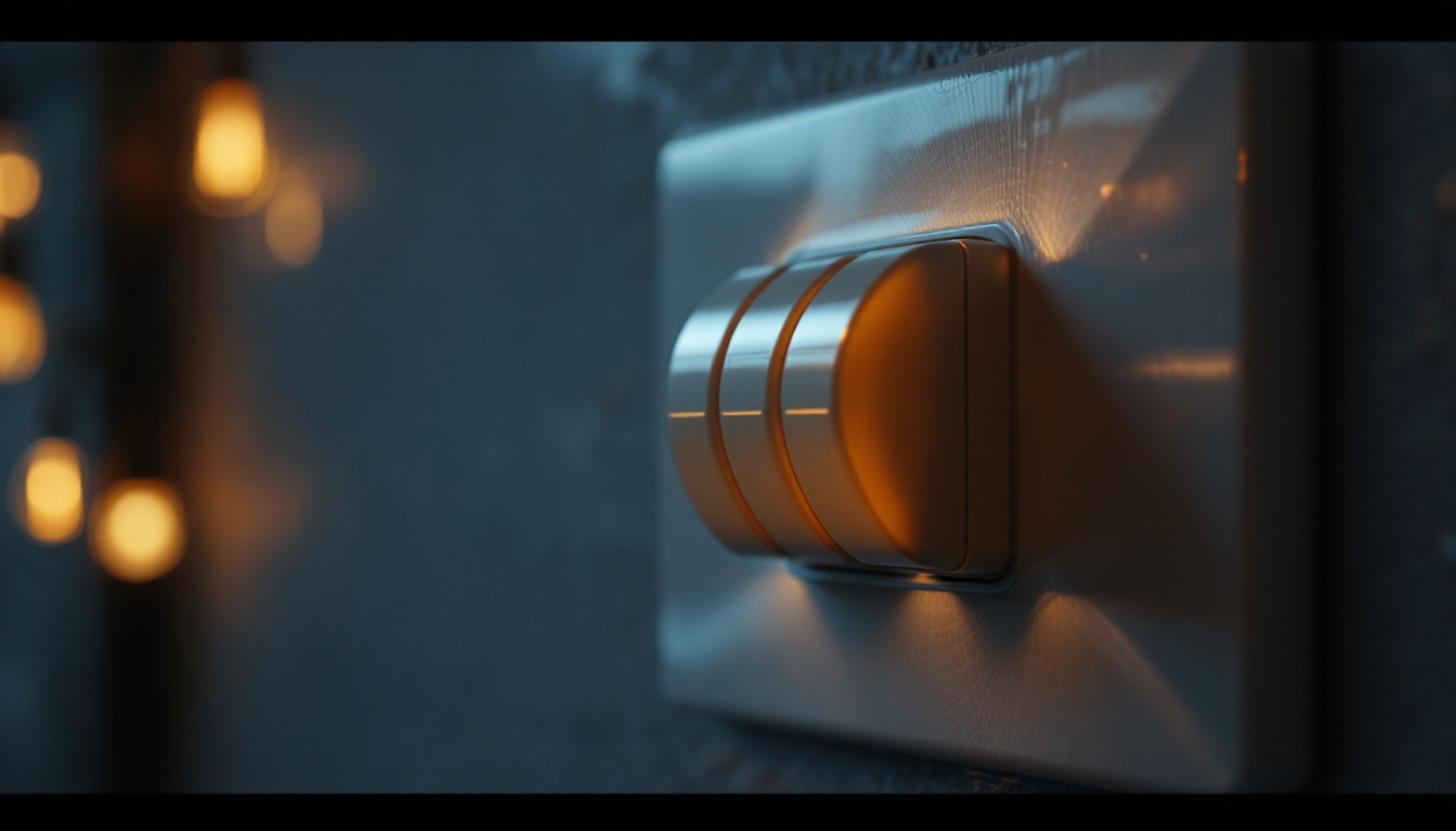 A photograph of a close-up shot of a 4-pole switch in an elegantly designed lighting setup
