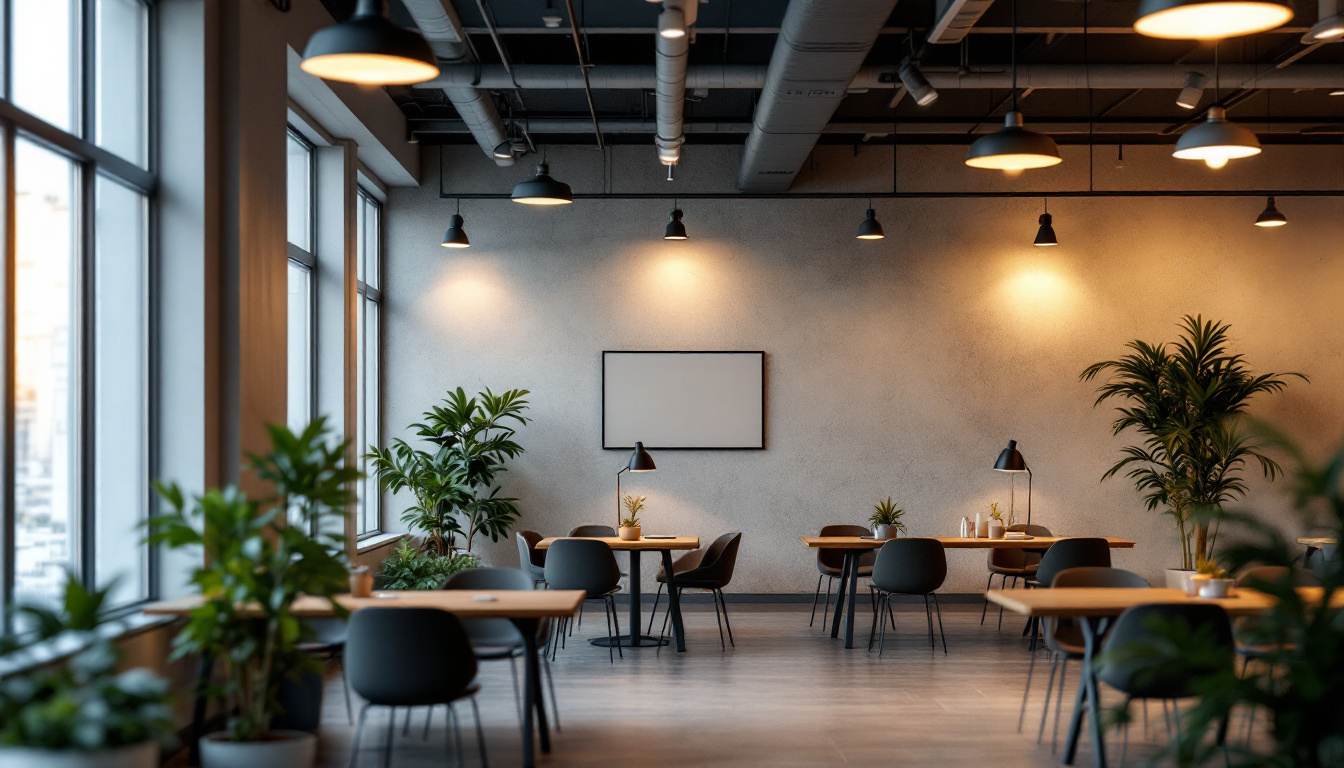 A photograph of a well-lit indoor space showcasing various retrofit led lighting fixtures in use