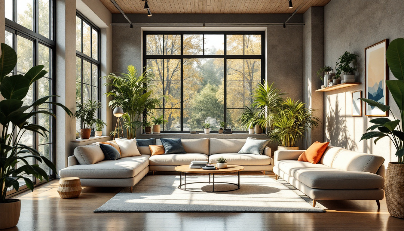 A photograph of a beautifully designed interior space that showcases an abundance of natural light