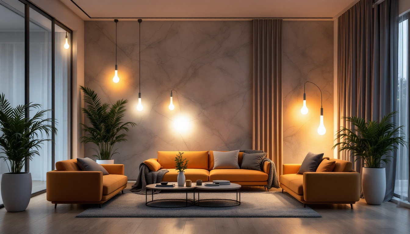 A photograph of a stylishly designed interior space showcasing various innovative applications of led lamp lights