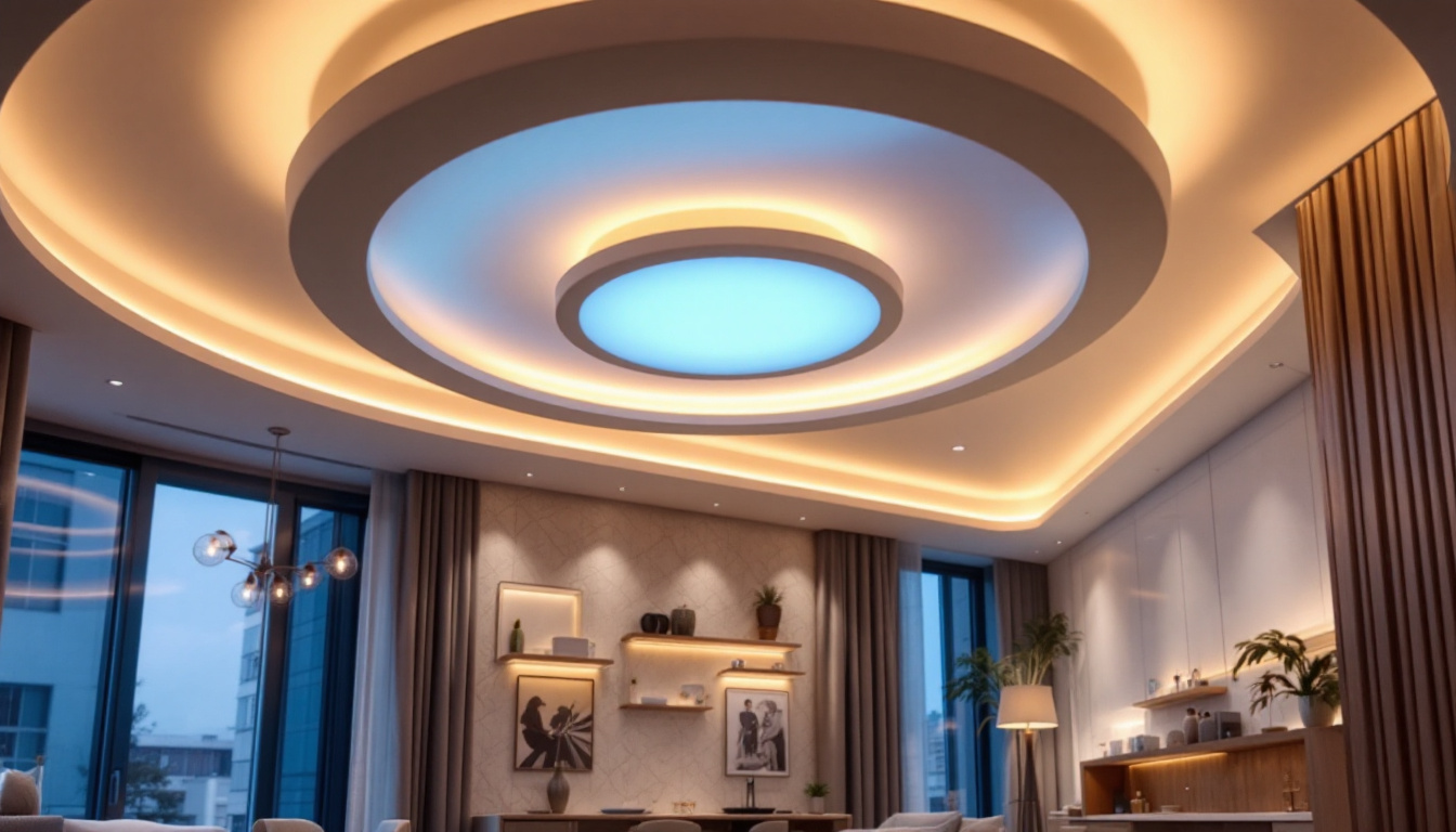 A photograph of a beautifully designed interior space that showcases innovative ceiling lighting solutions