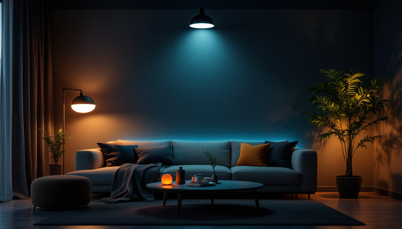 A photograph of a beautifully designed room showcasing dimmable led lighting in action