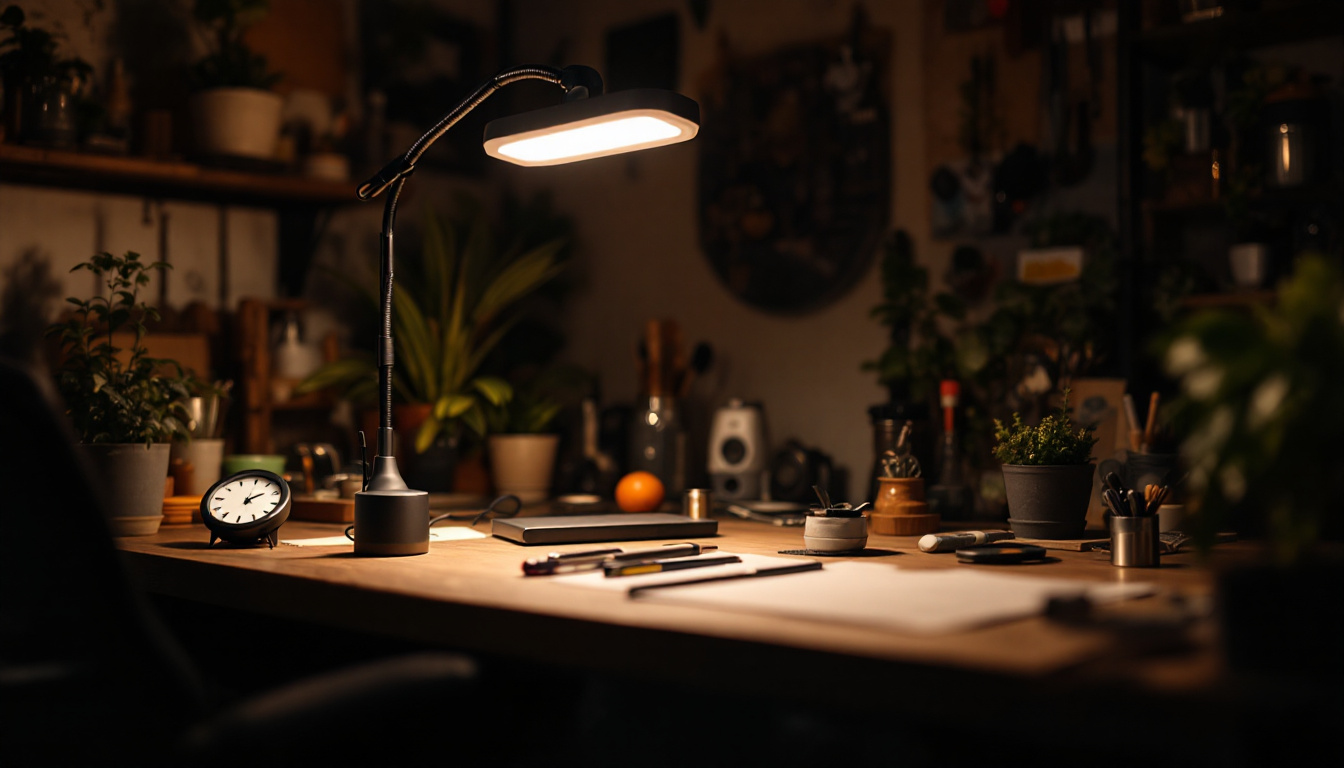 A photograph of a versatile portable work light in action