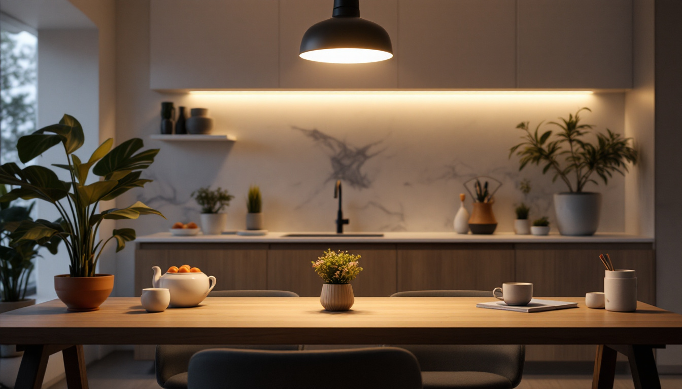 A photograph of a modern pot light converter installation in a stylish home setting