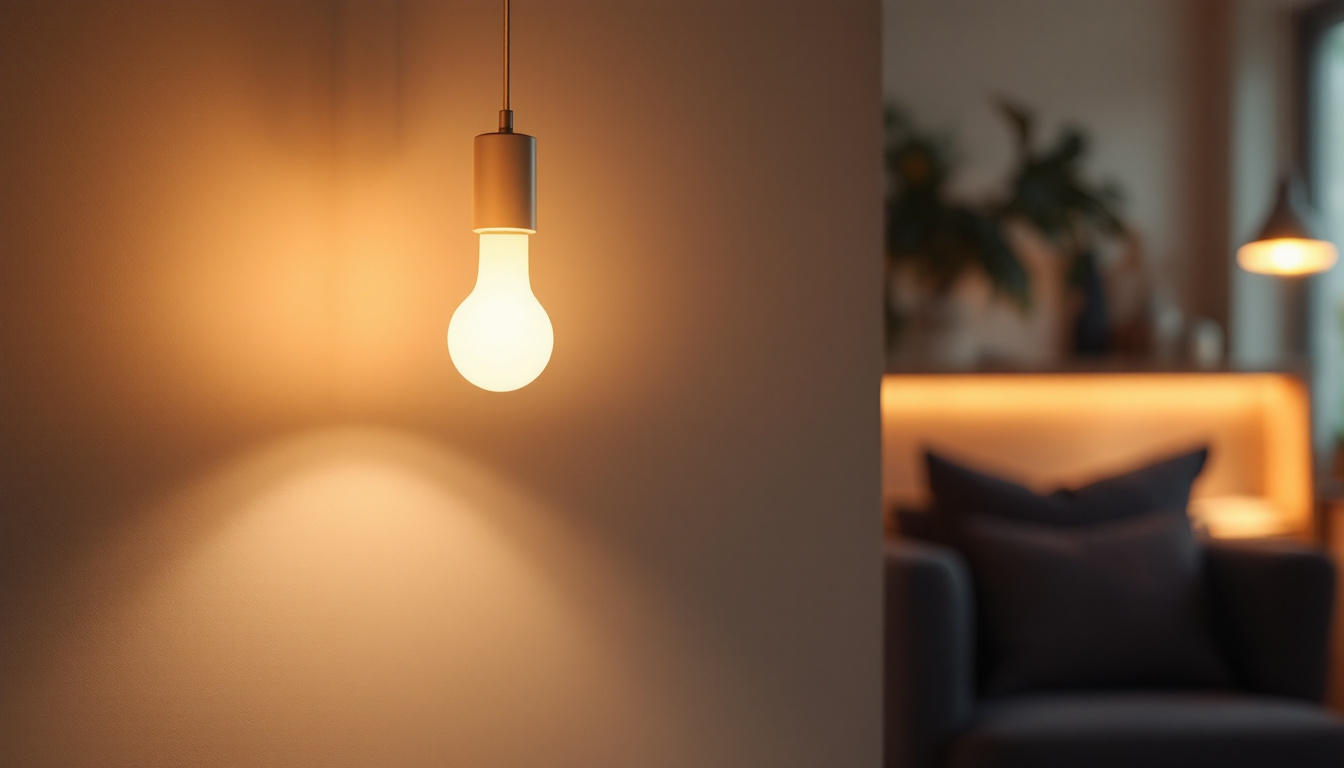 A photograph of a beautifully designed led pendant light hanging in a stylish interior setting