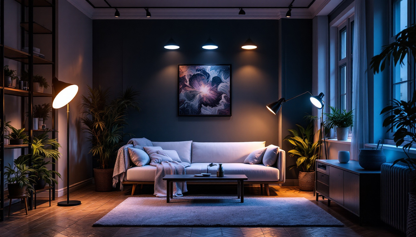 A photograph of a well-lit room showcasing various types of dimming lights in use