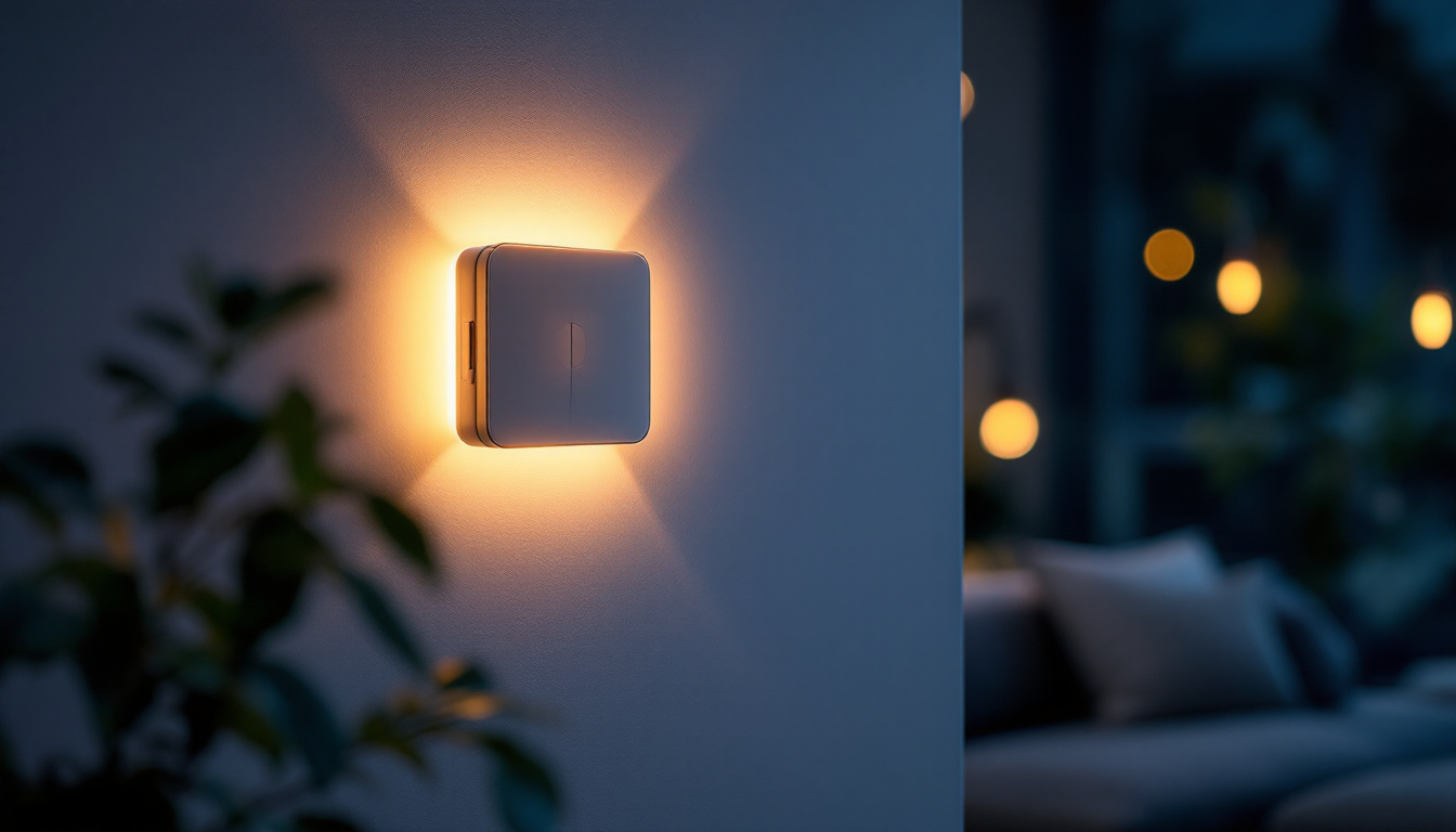 A photograph of capture a photograph of a stylish switch timer installed in a well-lit room
