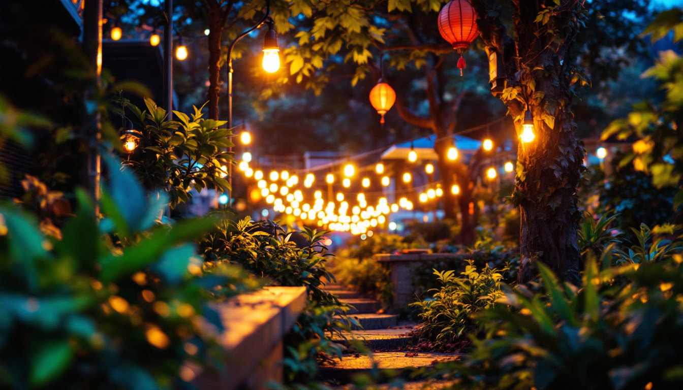 A photograph of a vibrant urban scene illuminated by energy-efficient led lights