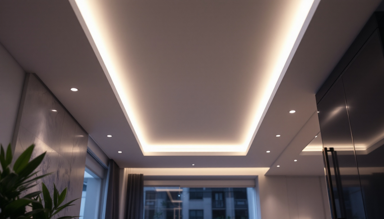 A photograph of a well-lit drop ceiling installation in a modern interior space