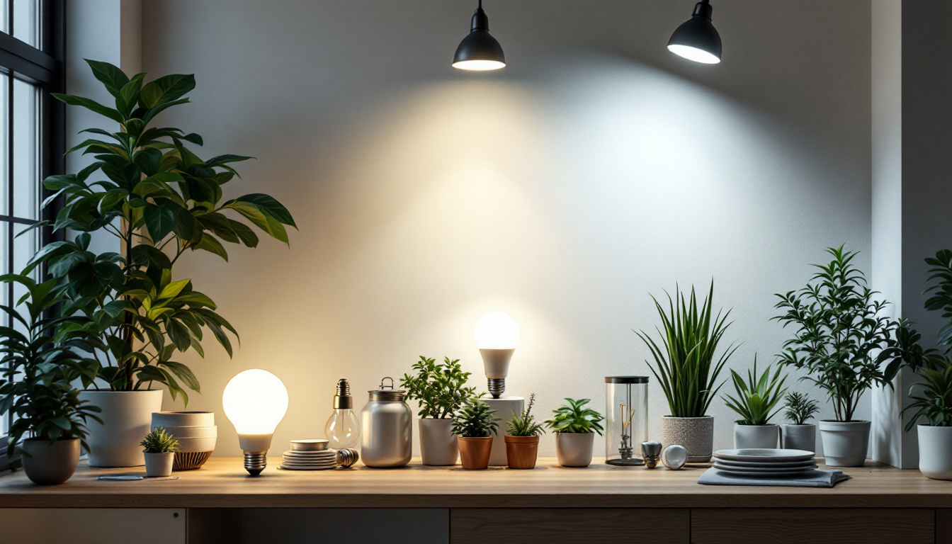 A photograph of a well-lit indoor space showcasing various can sizes and types of lighting fixtures