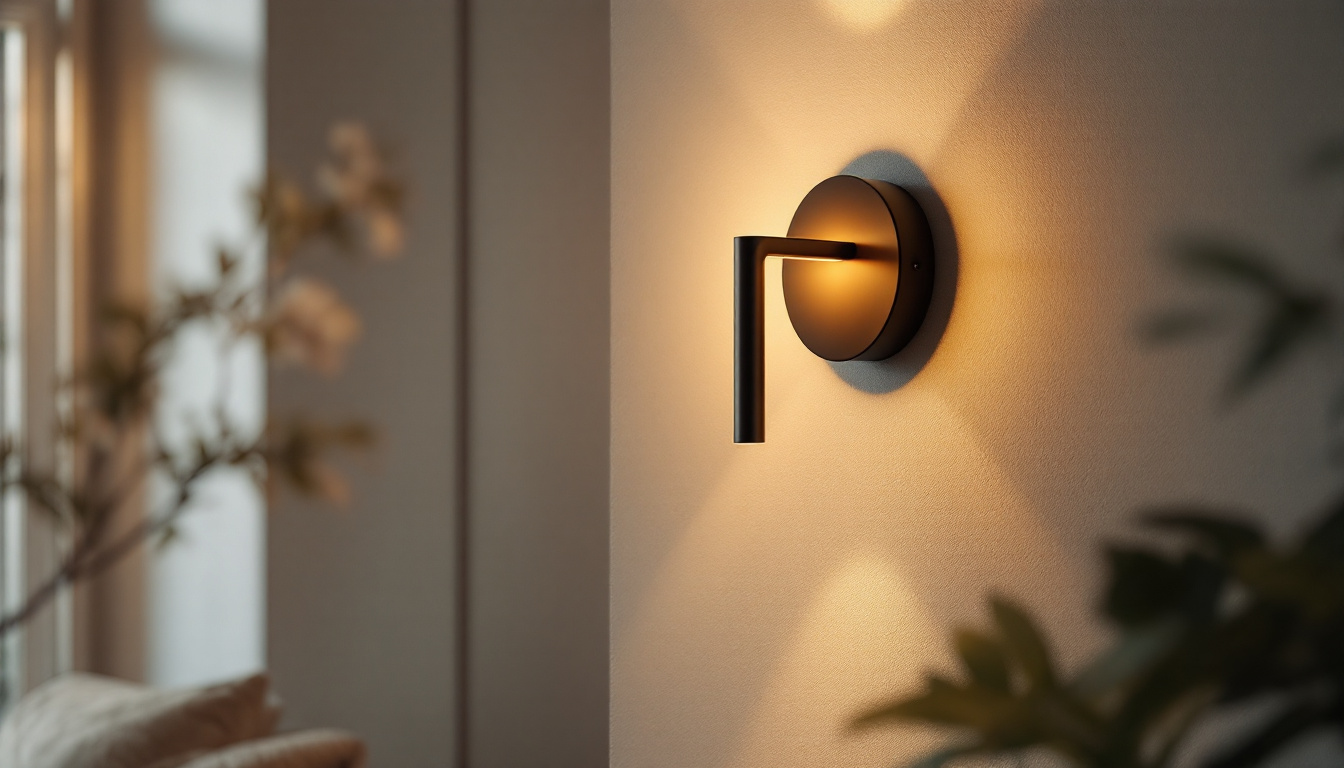 A photograph of a beautifully designed wall sconce illuminated in a cozy