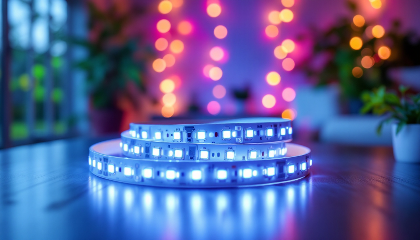 A photograph of capture a photograph of a beautifully lit room or outdoor space showcasing vibrant