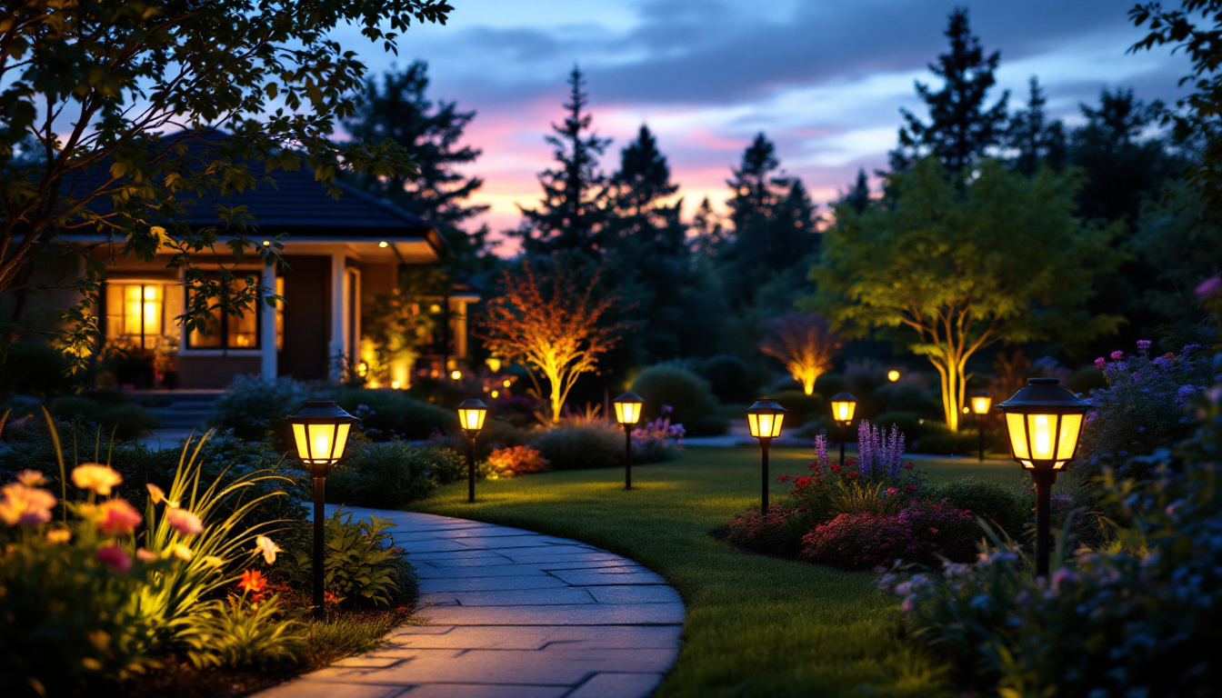 A photograph of a beautifully lit outdoor scene at dusk