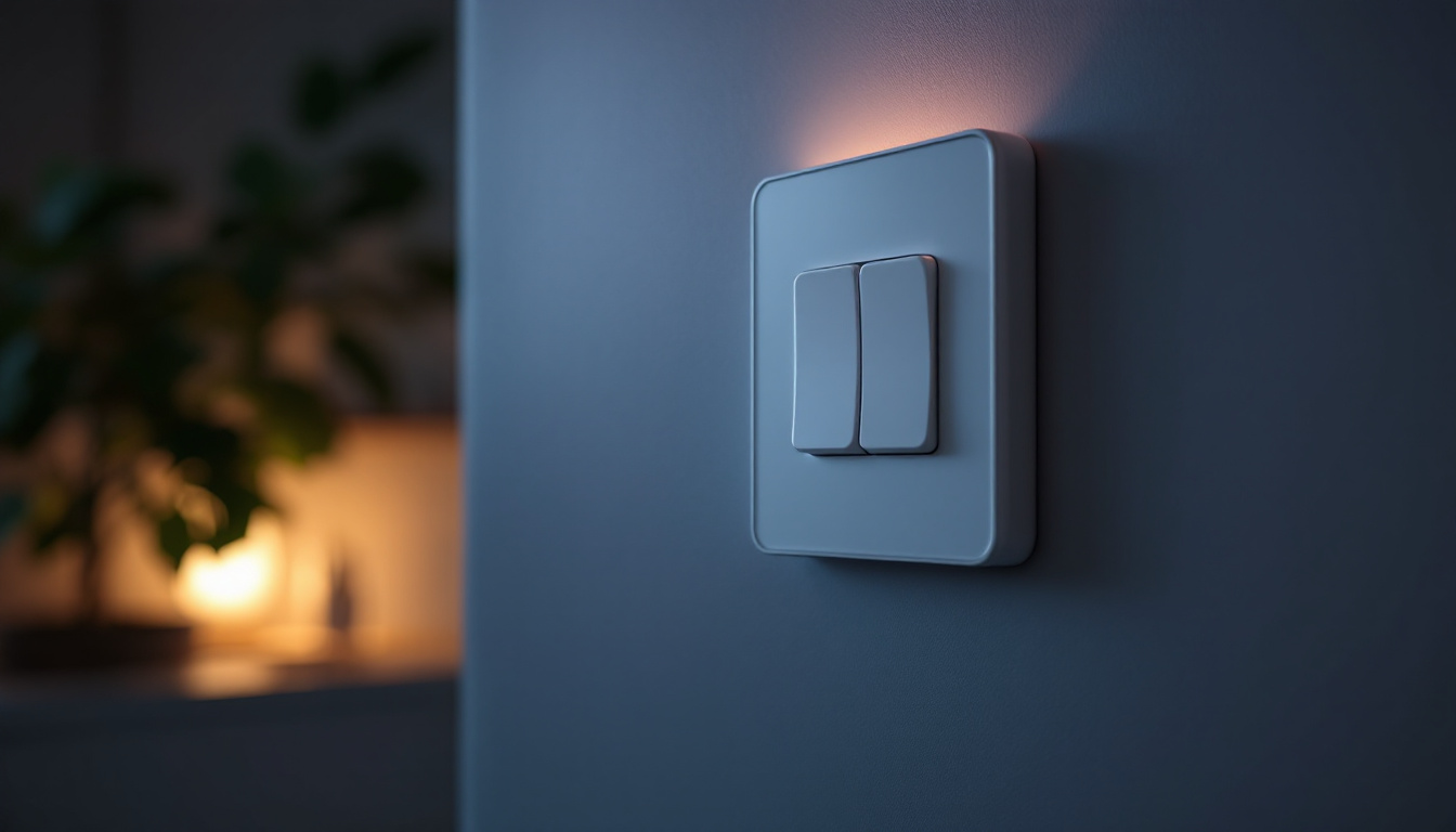 A photograph of a beautifully designed leviton light switch or fixture in a well-lit room