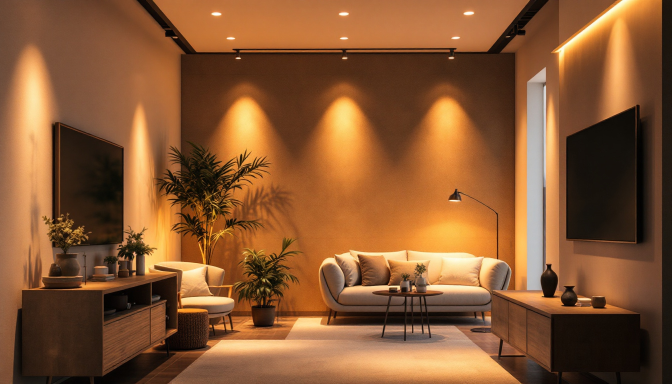 A photograph of a beautifully lit room showcasing recessed lights