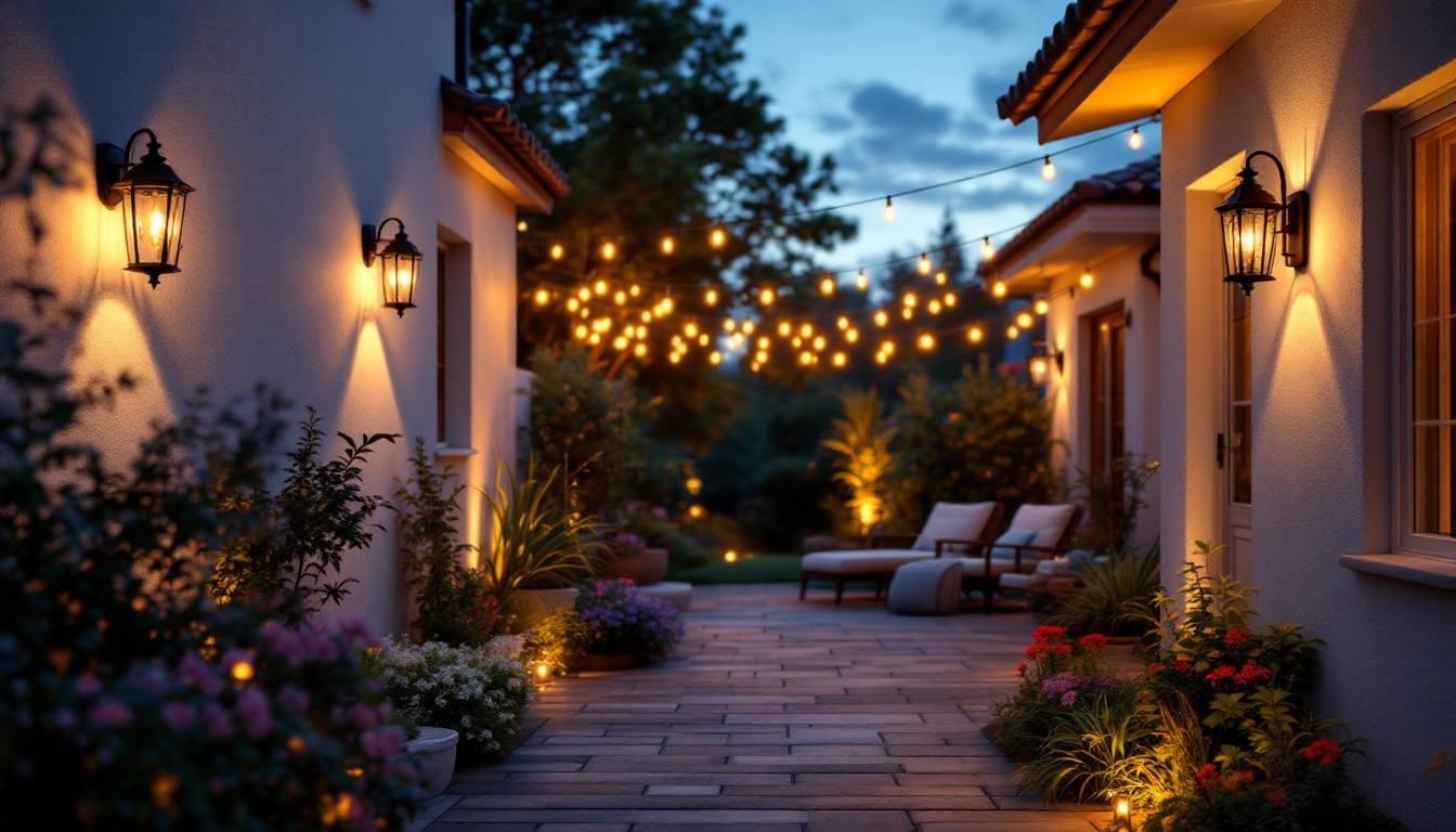 A photograph of a beautifully illuminated outdoor space at dusk
