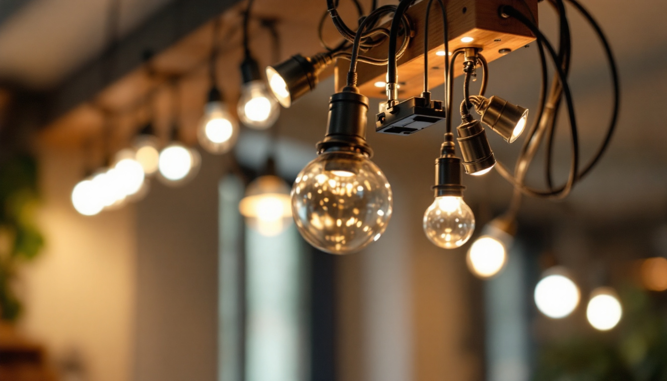 A photograph of capture a photograph of a modern light fixture with a visible ballast