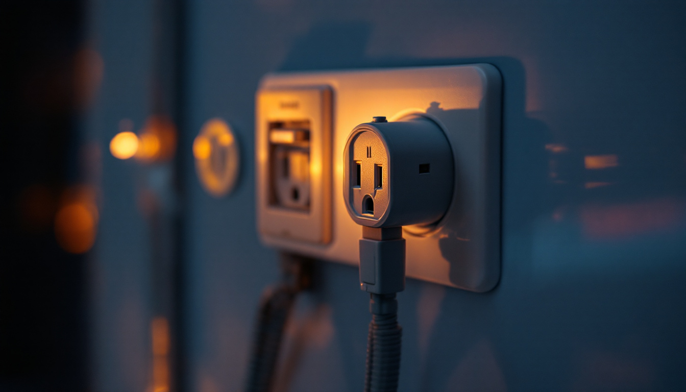 A photograph of a close-up of a dryer outlet with a soft