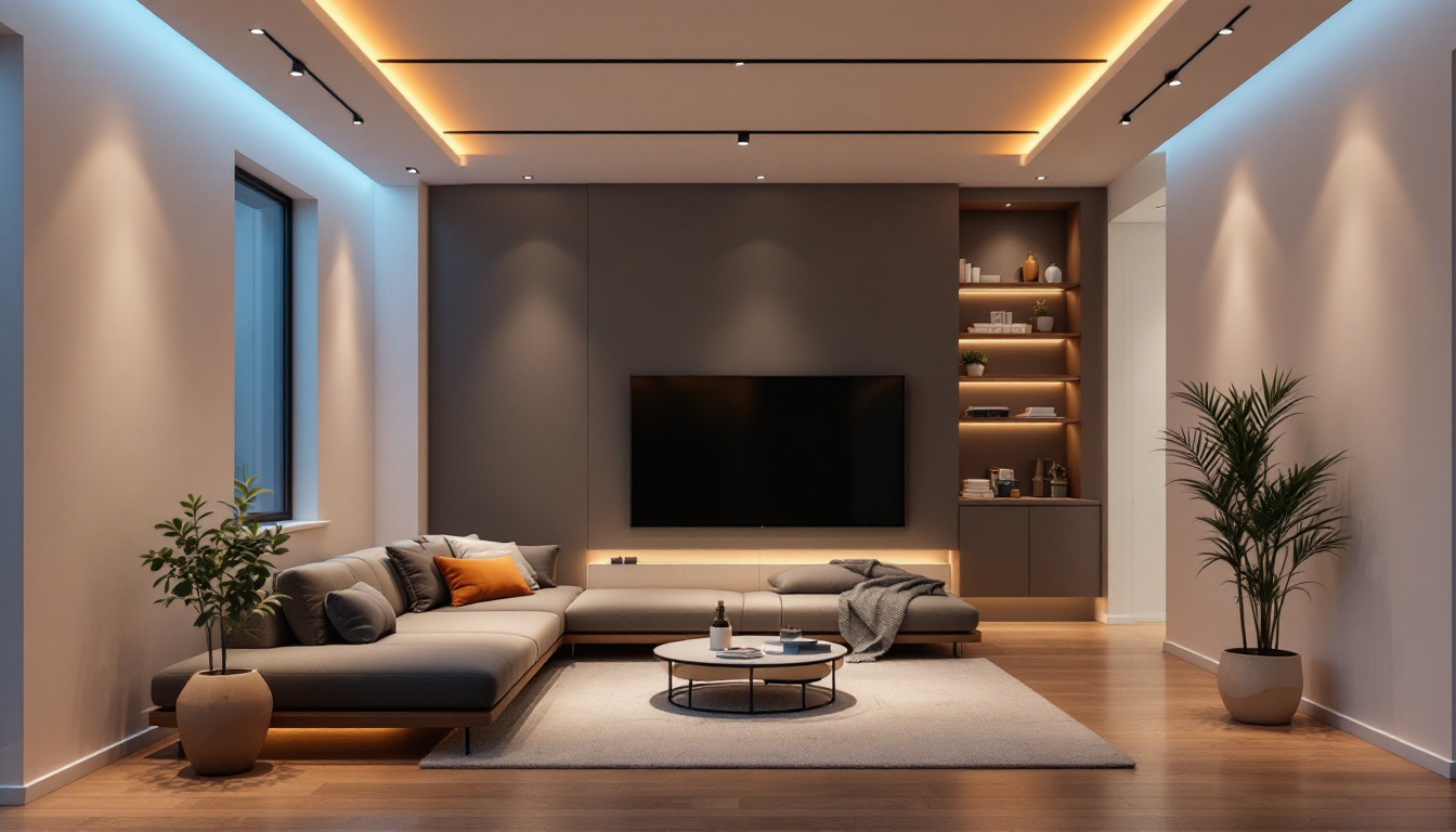 A photograph of a beautifully designed room featuring stylish led recessed lighting