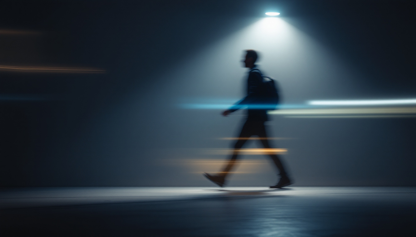 A photograph of a beautifully lit scene showcasing the dynamic interplay of motion and light
