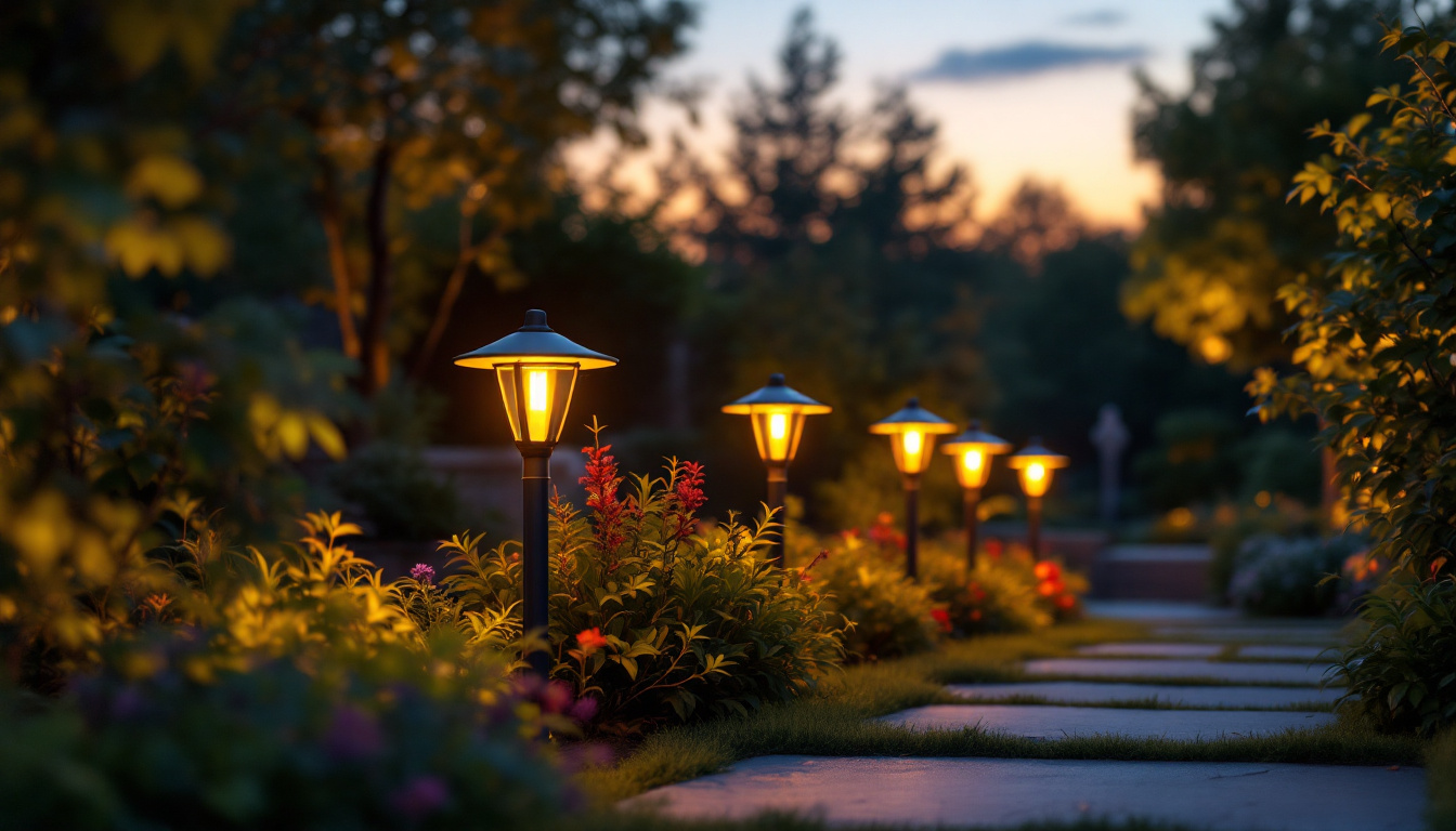 A photograph of a beautifully illuminated outdoor space at dusk
