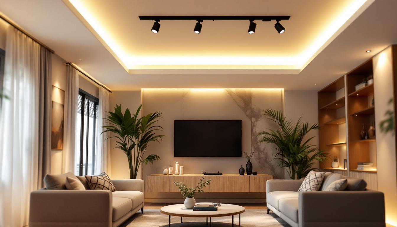 A photograph of a beautifully designed room featuring recessed ceiling lights that highlight the space's ambiance
