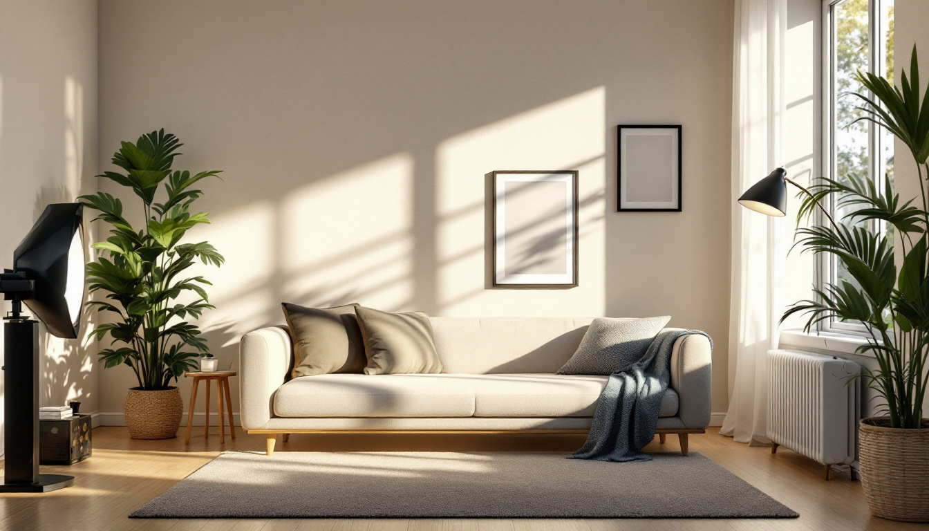 A photograph of a beautifully lit room showcasing various lighting techniques