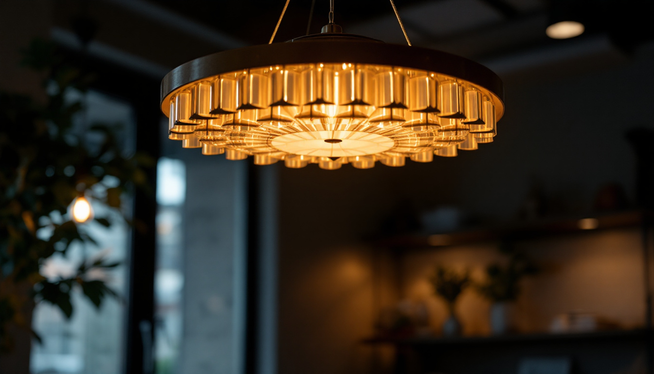A photograph of a beautifully designed hanging light fixture in a stylish interior setting