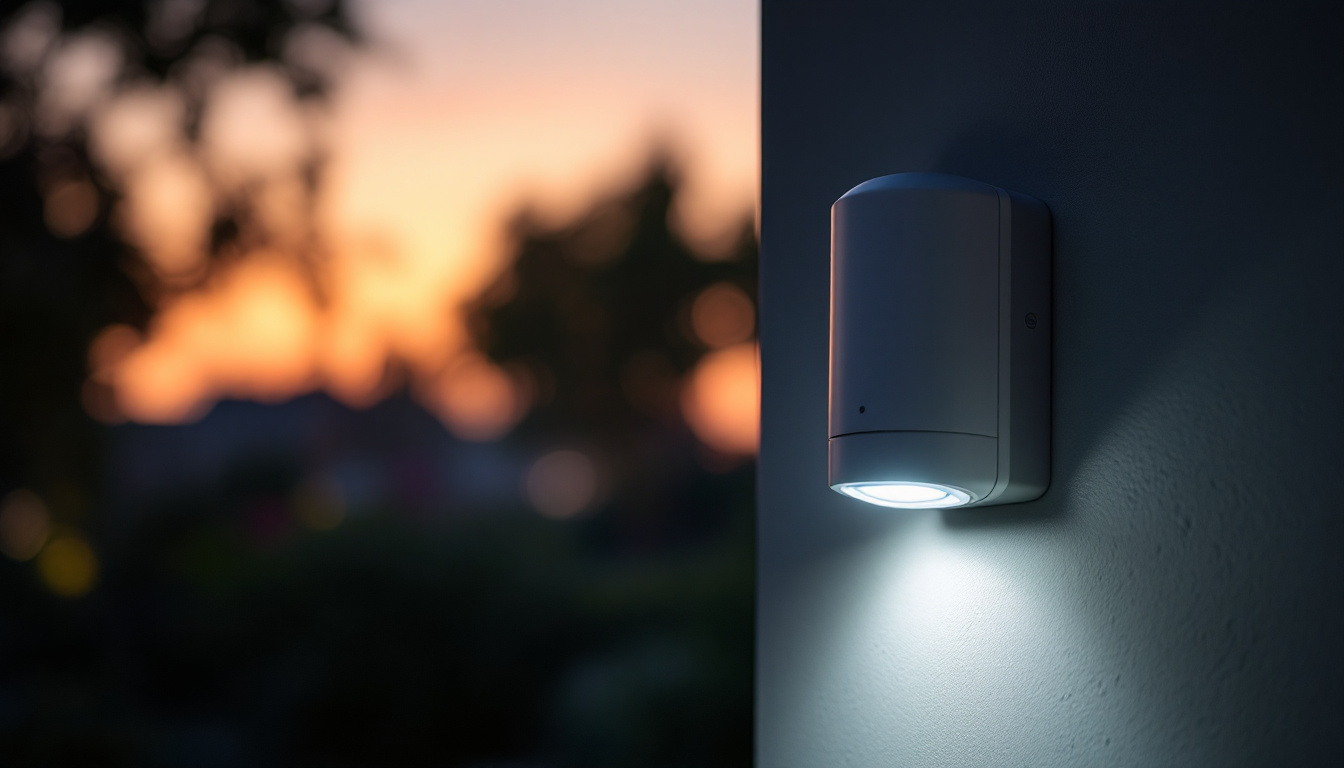 A photograph of capture a photograph of a motion detector light in action