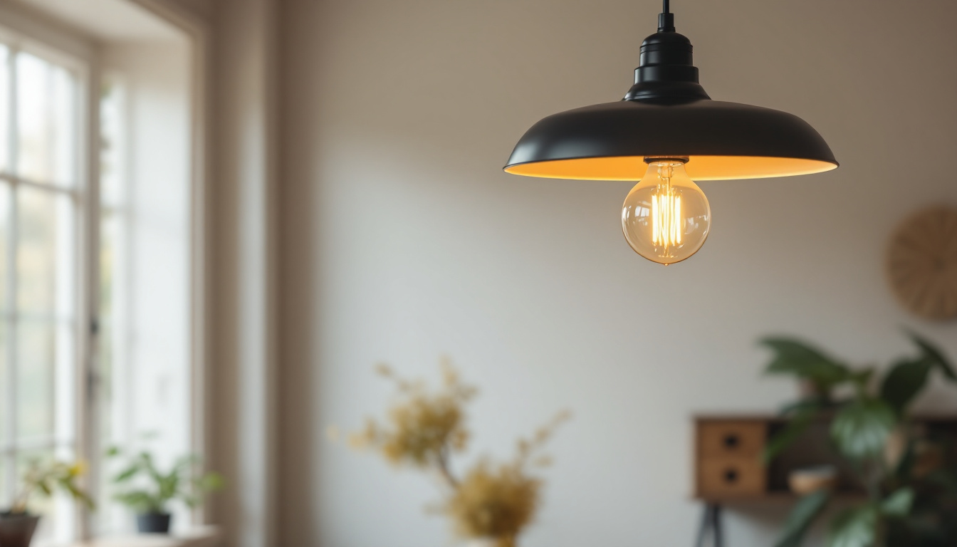 A photograph of a beautifully styled pendant lamp in a well-lit