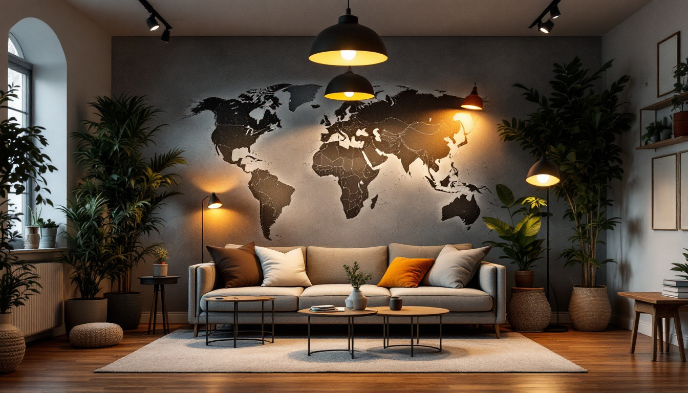 A photograph of a beautifully designed room featuring various styles of canned lights