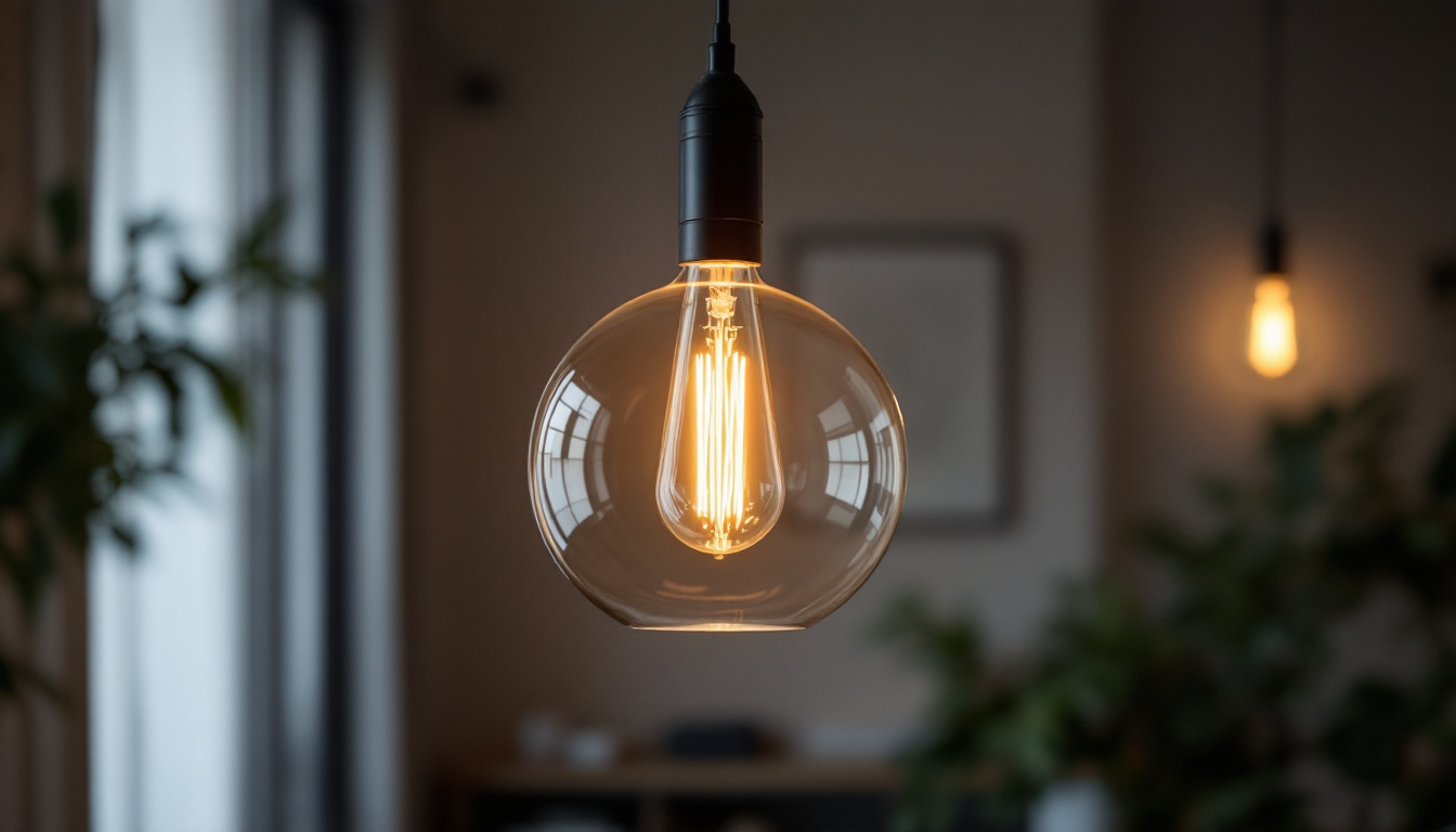 A photograph of a beautifully designed pendant light fixture hanging in a stylish interior setting