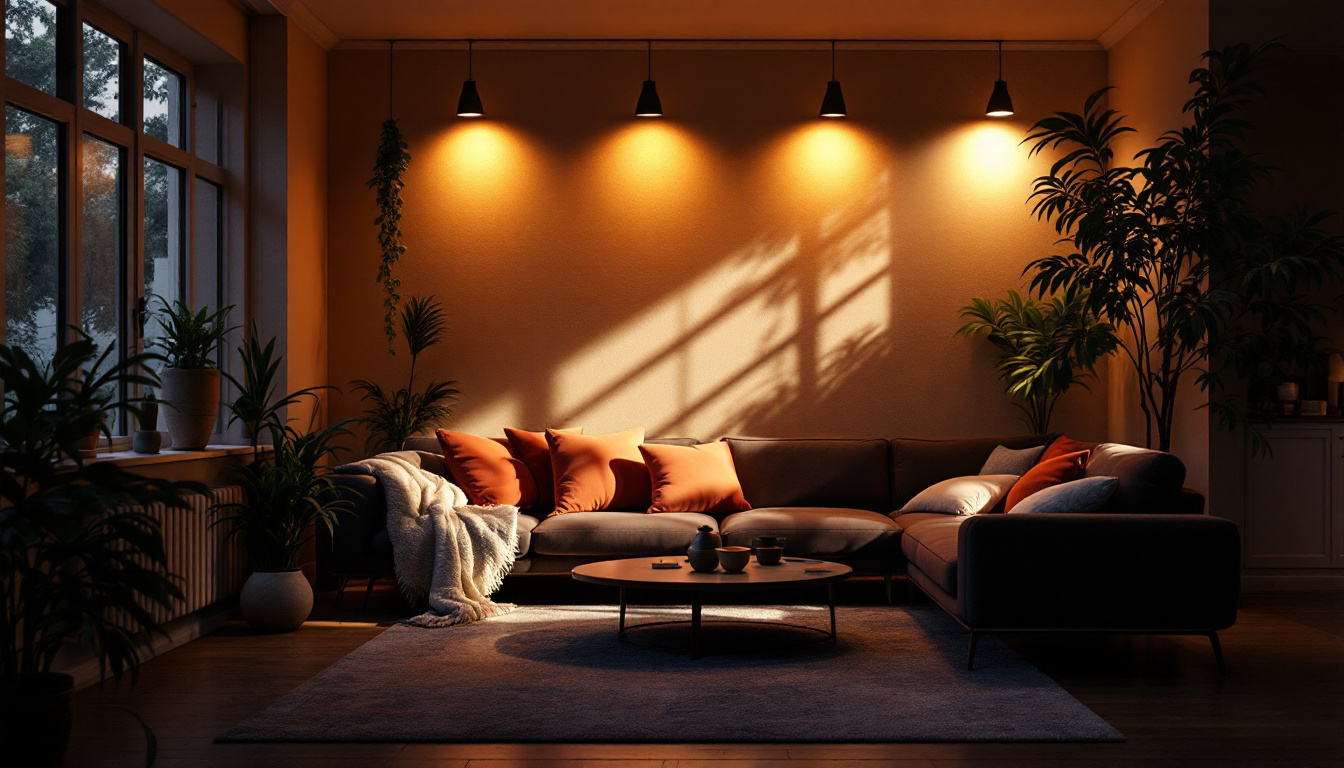 A photograph of a beautifully lit interior space showcasing a variety of uplighting techniques