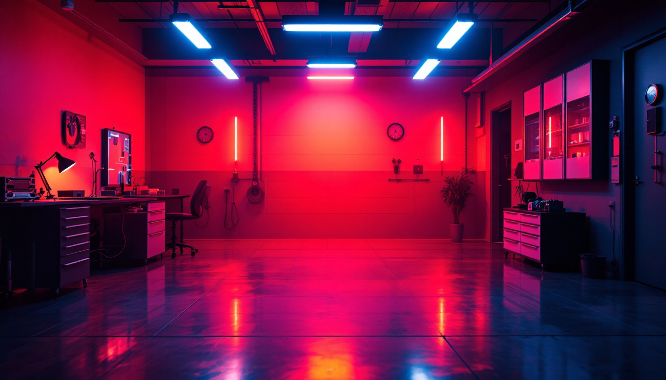 A photograph of capture a photograph of a well-lit garage showcasing bright
