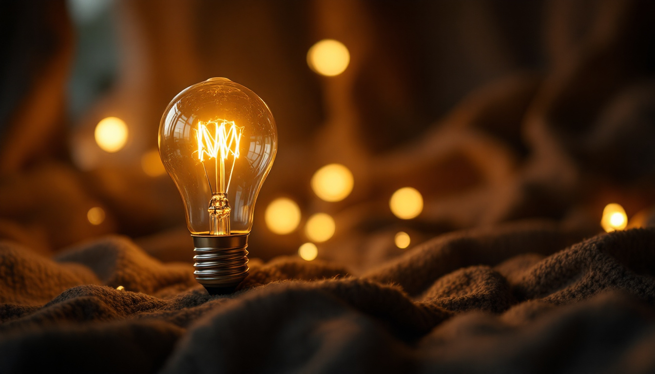 A photograph of a type b bulb illuminated in a cozy