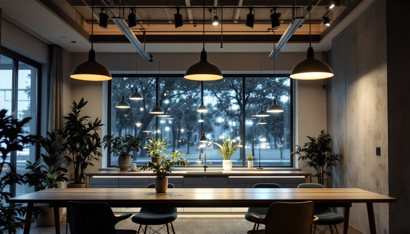 A photograph of a well-lit interior space showcasing a variety of led lighting fixtures in use