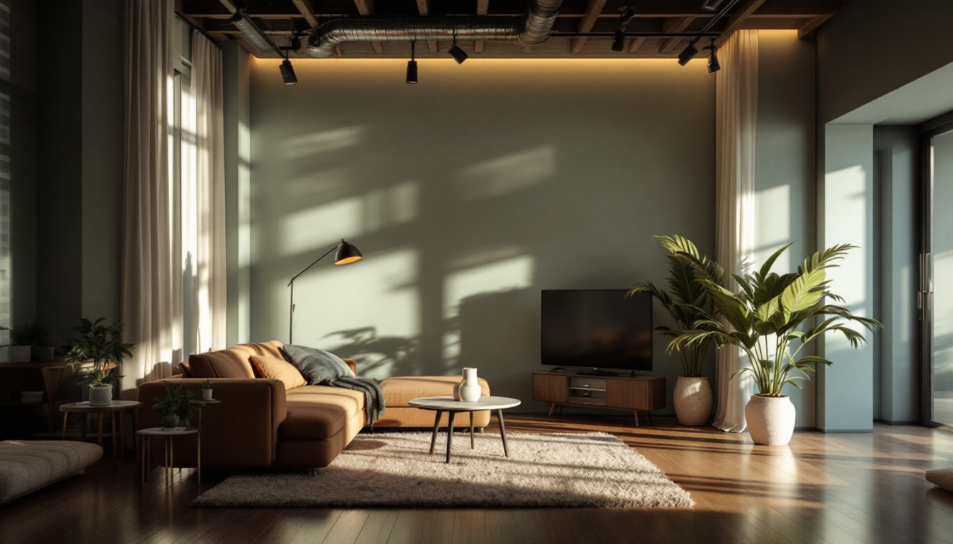 A photograph of a well-lit indoor scene that showcases the interplay of natural and artificial lighting