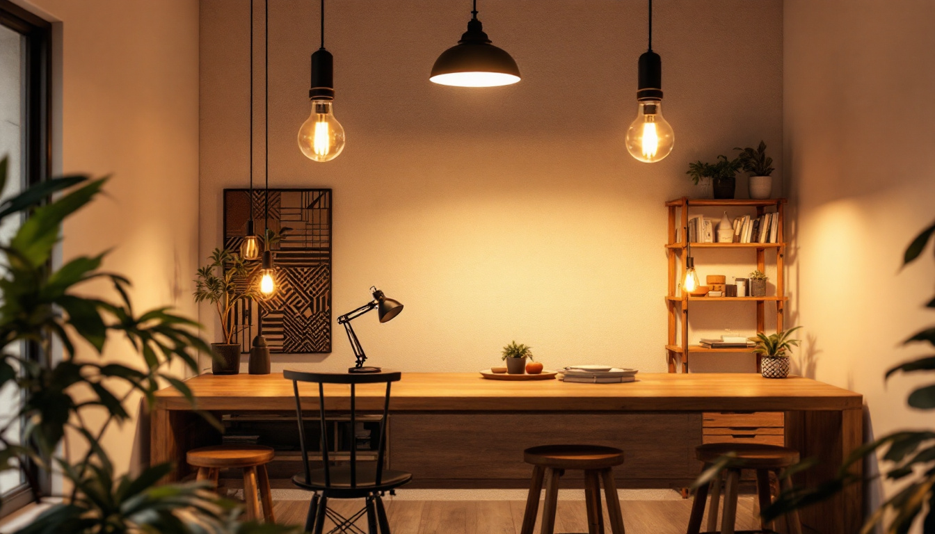 A photograph of a beautifully lit interior space showcasing a variety of light covers in use